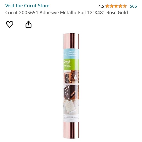 Cricut 2003651 Adhesive Metallic Foil 12"X48"-Rose Gold - 3 Rolls (see d… - Picture 5 of 7